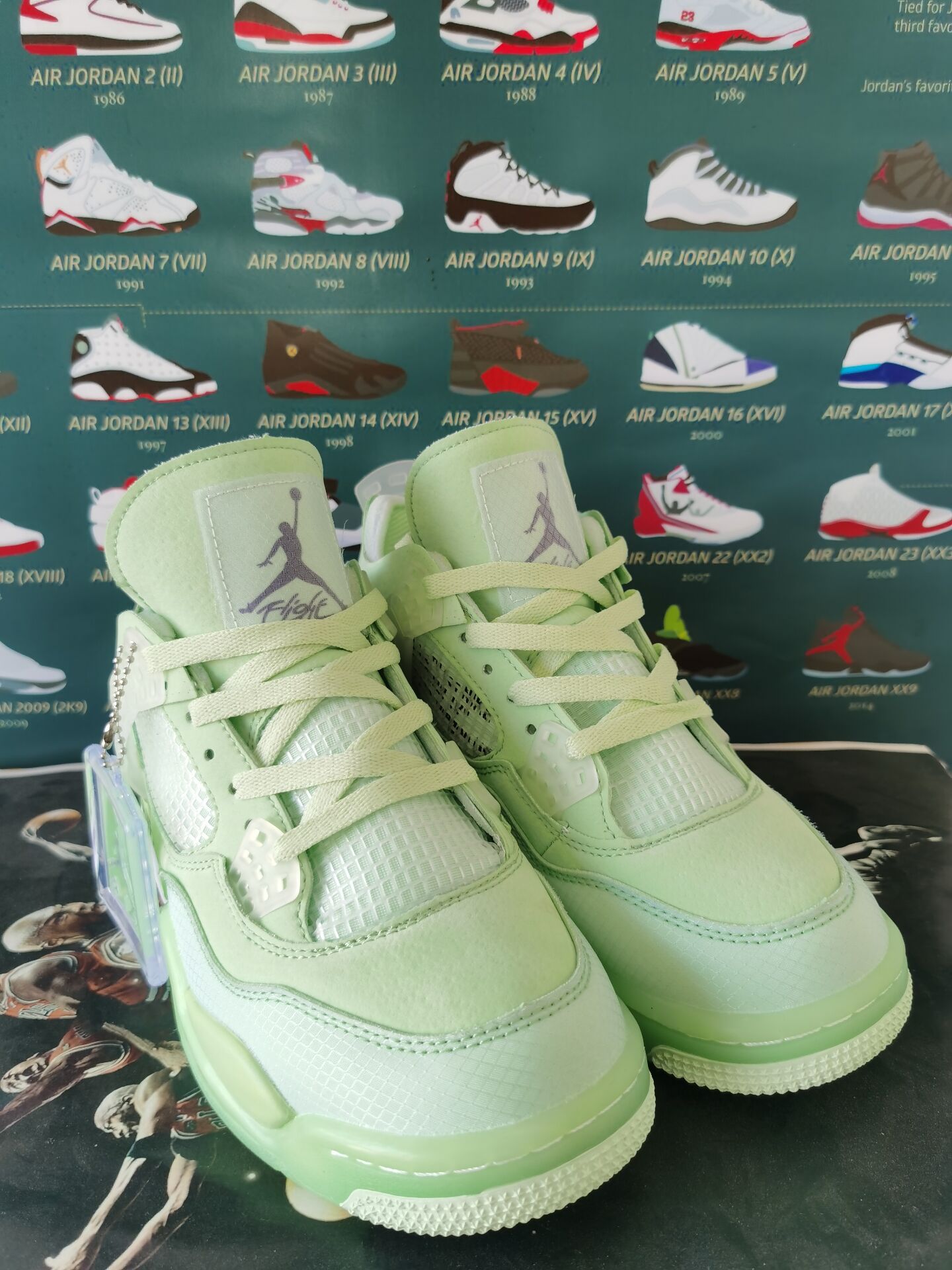 Latest Air Jordan 4 GS Green Shoes - Click Image to Close